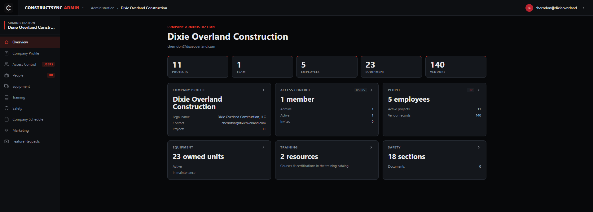 Admin in ConstructSync